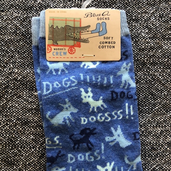 DONATED to UCB Silent Auction NWT Blue Q DOGS! Womens Crew Socks - Picture 3 of 5